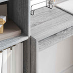 Scrivania con cassetto con lo scaffale 2 pcs Grigio Sonoma