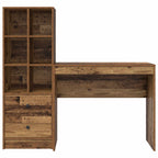 Scrivania con cassetto con lo scaffale 2 pcs Legno vecchio
