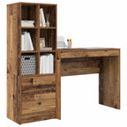 Scrivania con cassetto con lo scaffale 2 pcs Legno vecchio