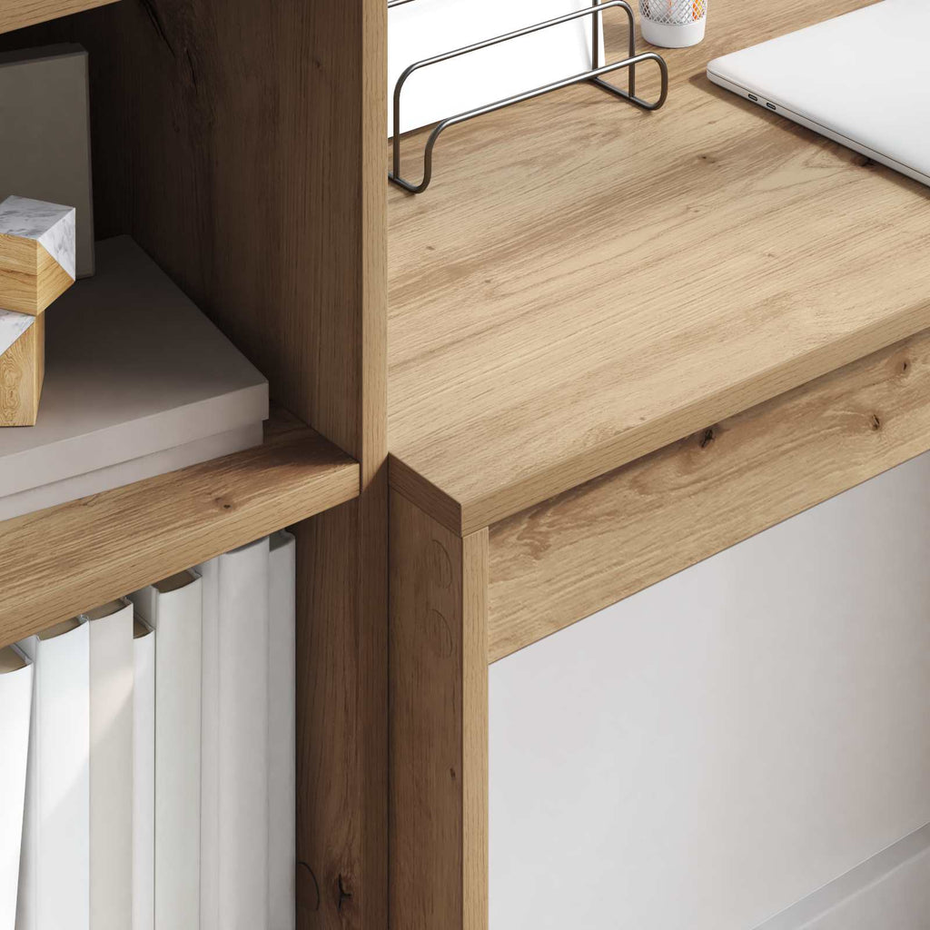 Scrivania con cassetto con lo scaffale 2 pcs Rovere artigianale