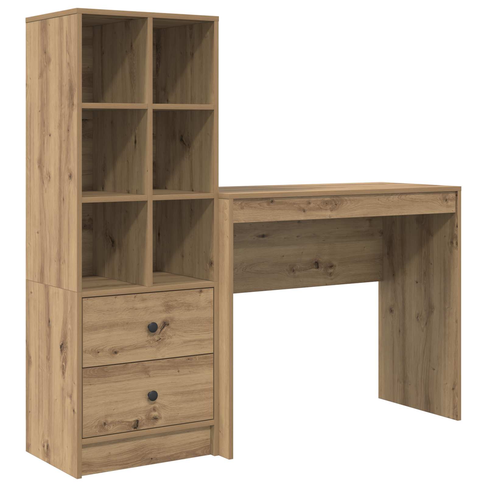 Scrivania con cassetto con lo scaffale 2 pcs Rovere artigianale