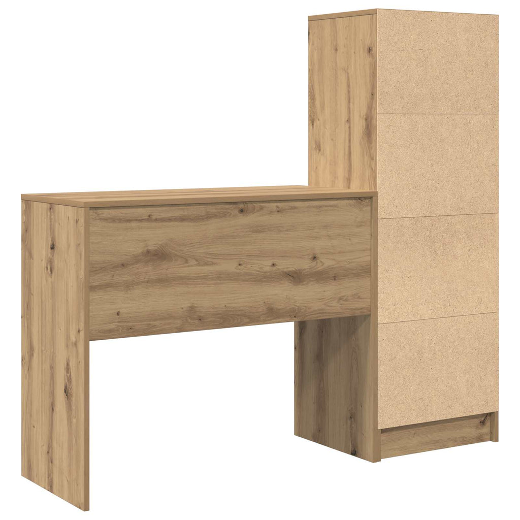 Scrivania con cassetto con lo scaffale 2 pcs Rovere artigianale