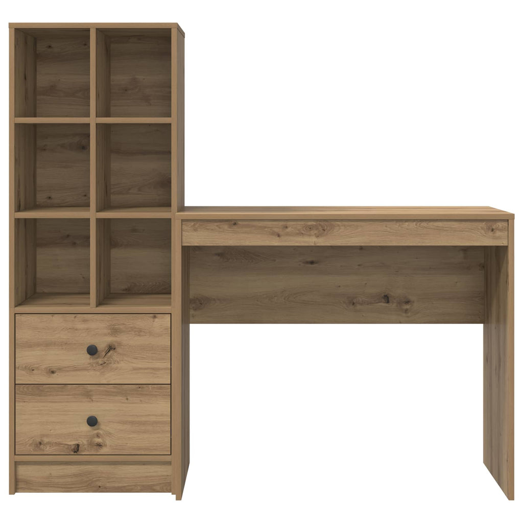 Scrivania con cassetto con lo scaffale 2 pcs Rovere artigianale