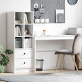 Scrivania con cassetto con lo scaffale 2 pcs Bianco