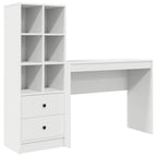 Scrivania con cassetto con lo scaffale 2 pcs Bianco