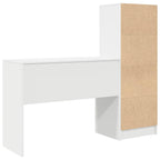 Scrivania con cassetto con lo scaffale 2 pcs Bianco