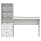 Scrivania con cassetto con lo scaffale 2 pcs Bianco