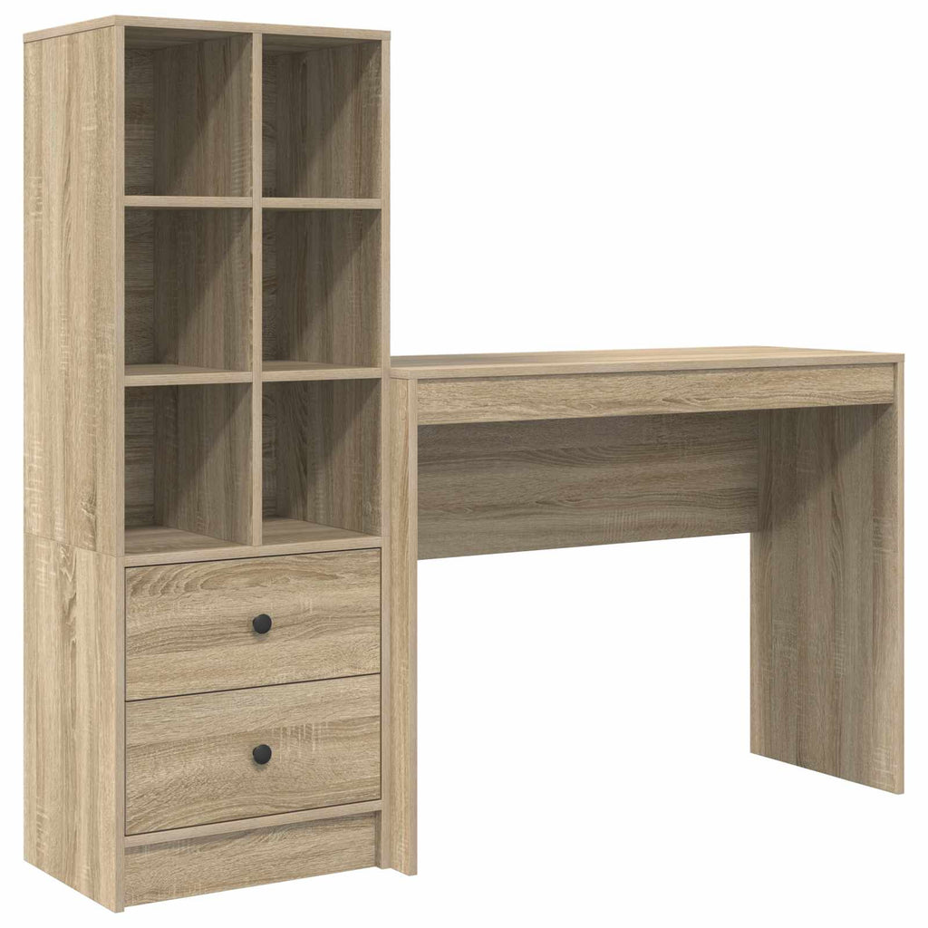 Scrivania con cassetto con lo scaffale 2 pcs Rovere Sonoma