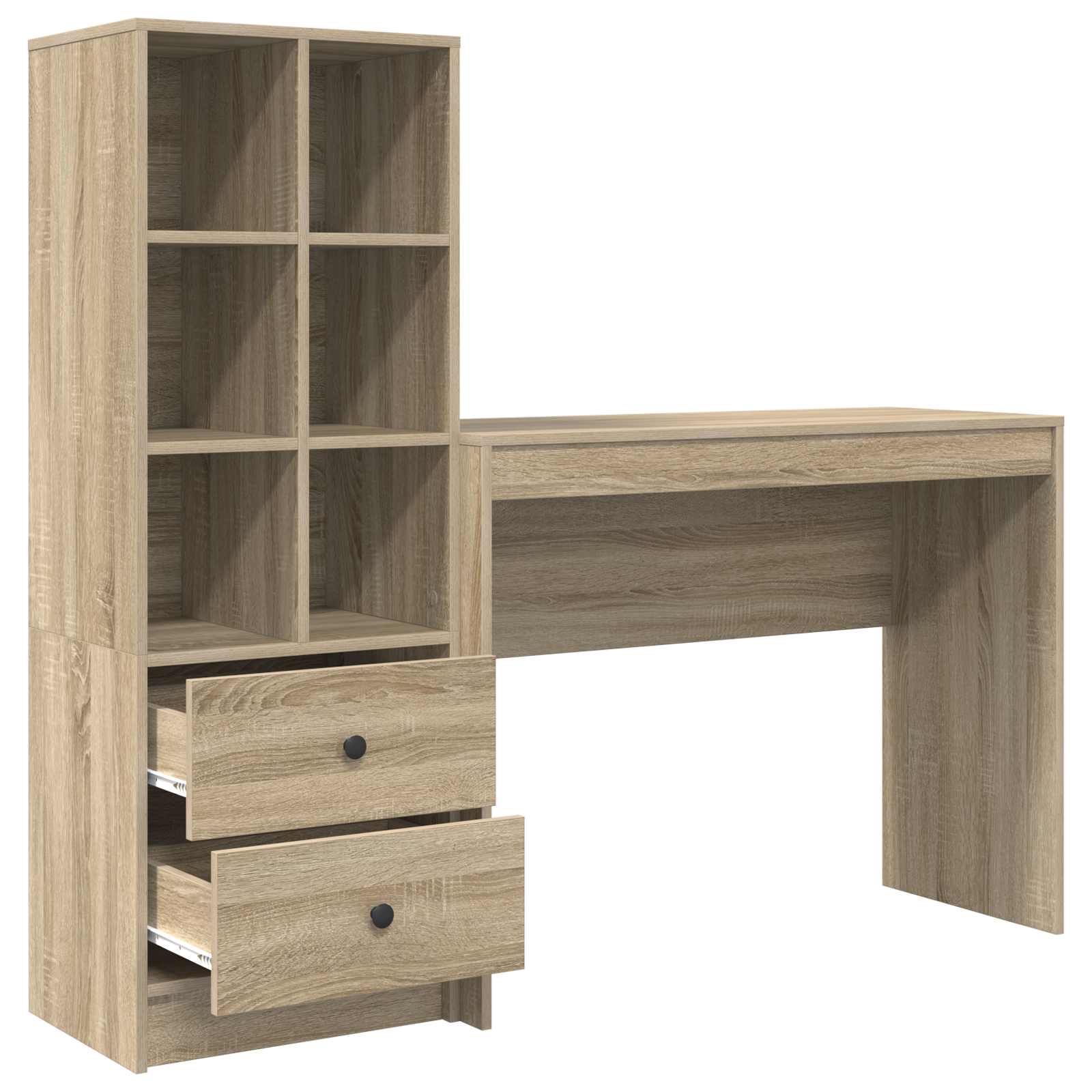 Scrivania con cassetto con lo scaffale 2 pcs Rovere Sonoma