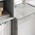 Scrivania con cassetto con lo scaffale 2 pcs Grigio cemento