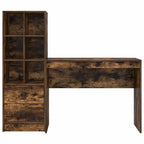 Scrivania con cassetto con lo scaffale 2 pcs Rovere fumé