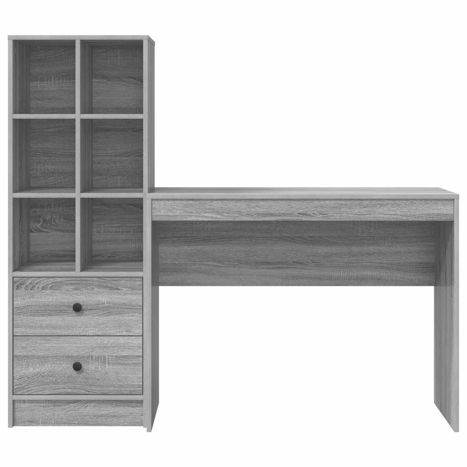 Scrivania con cassetto con lo scaffale 2 pcs Grigio Sonoma