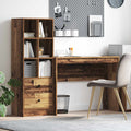 Scrivania con cassetto con lo scaffale 2 pcs Legno vecchio