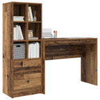 Scrivania con cassetto con lo scaffale 2 pcs Legno vecchio