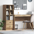 Scrivania con cassetto con lo scaffale 2 pcs Rovere artigianale