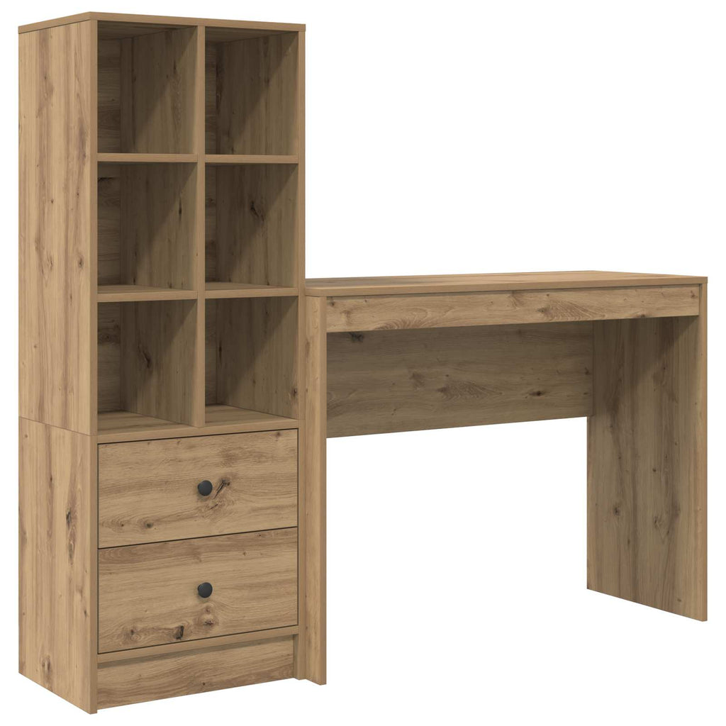 Scrivania con cassetto con lo scaffale 2 pcs Rovere artigianale