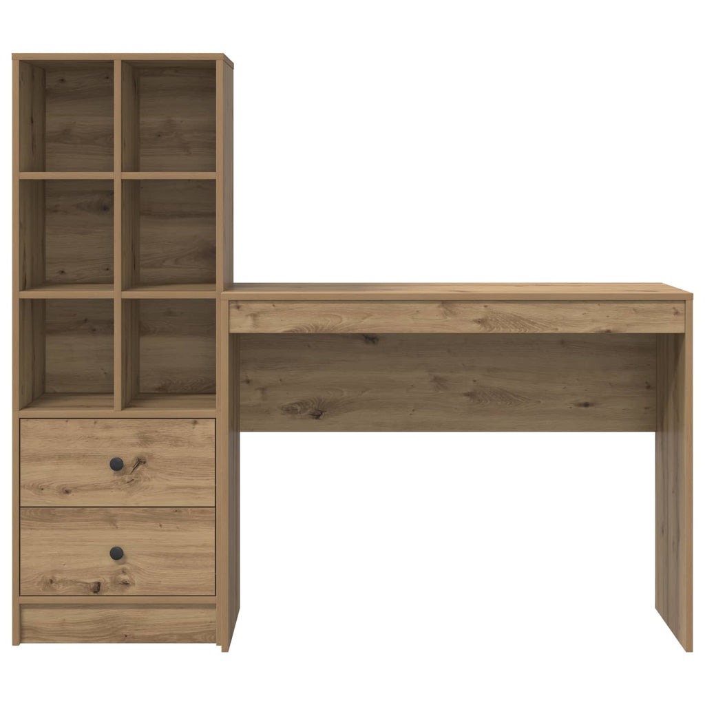 Scrivania con cassetto con lo scaffale 2 pcs Rovere artigianale