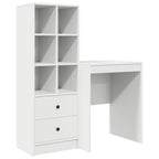 Scrivania con cassetto con lo scaffale 2 pcs Bianco