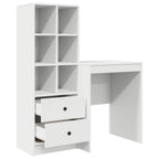 Scrivania con cassetto con lo scaffale 2 pcs Bianco