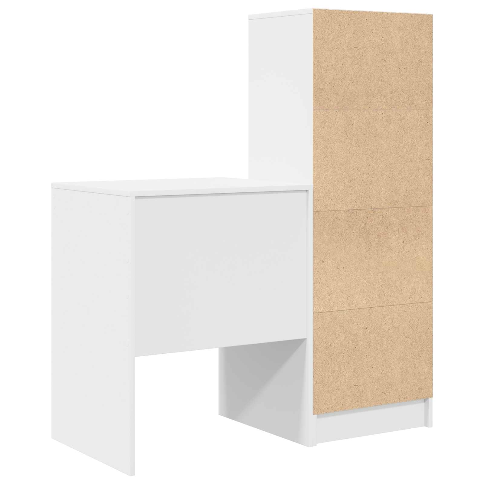 Scrivania con cassetto con lo scaffale 2 pcs Bianco