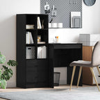 Scrivania con cassetto con lo scaffale 2 pcs Rovere Nero