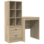 Scrivania con cassetto con lo scaffale 2 pcs Rovere Sonoma