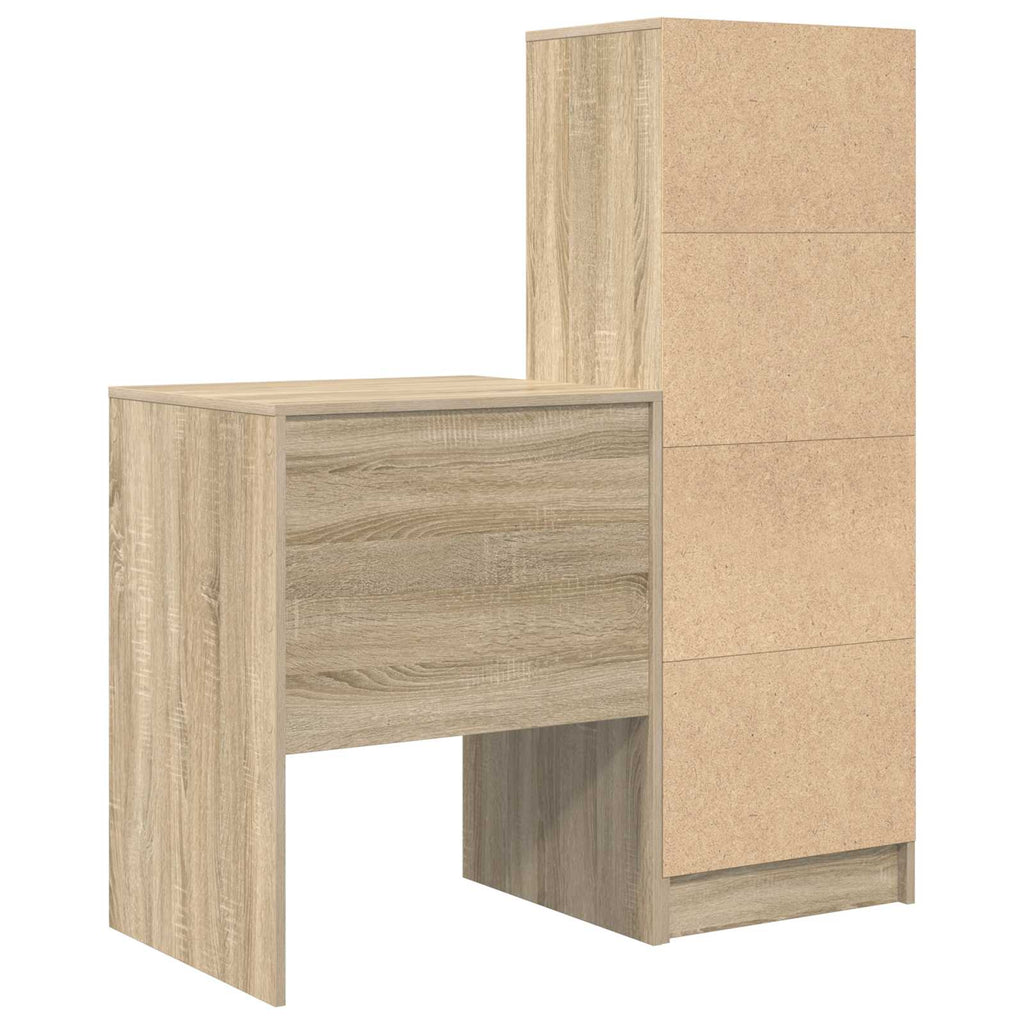 Scrivania con cassetto con lo scaffale 2 pcs Rovere Sonoma