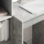 Scrivania con cassetto con lo scaffale 2 pcs Grigio cemento