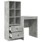 Scrivania con cassetto con lo scaffale 2 pcs Grigio cemento