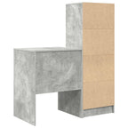 Scrivania con cassetto con lo scaffale 2 pcs Grigio cemento