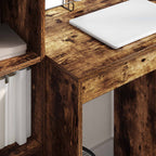 Scrivania con cassetto con lo scaffale 2 pcs Rovere fumé