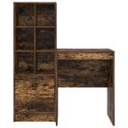 Scrivania con cassetto con lo scaffale 2 pcs Rovere fumé