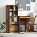 Scrivania con cassetto con lo scaffale 2 pcs Legno vecchio