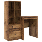 Scrivania con cassetto con lo scaffale 2 pcs Legno vecchio