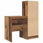 Scrivania con cassetto con lo scaffale 2 pcs Legno vecchio