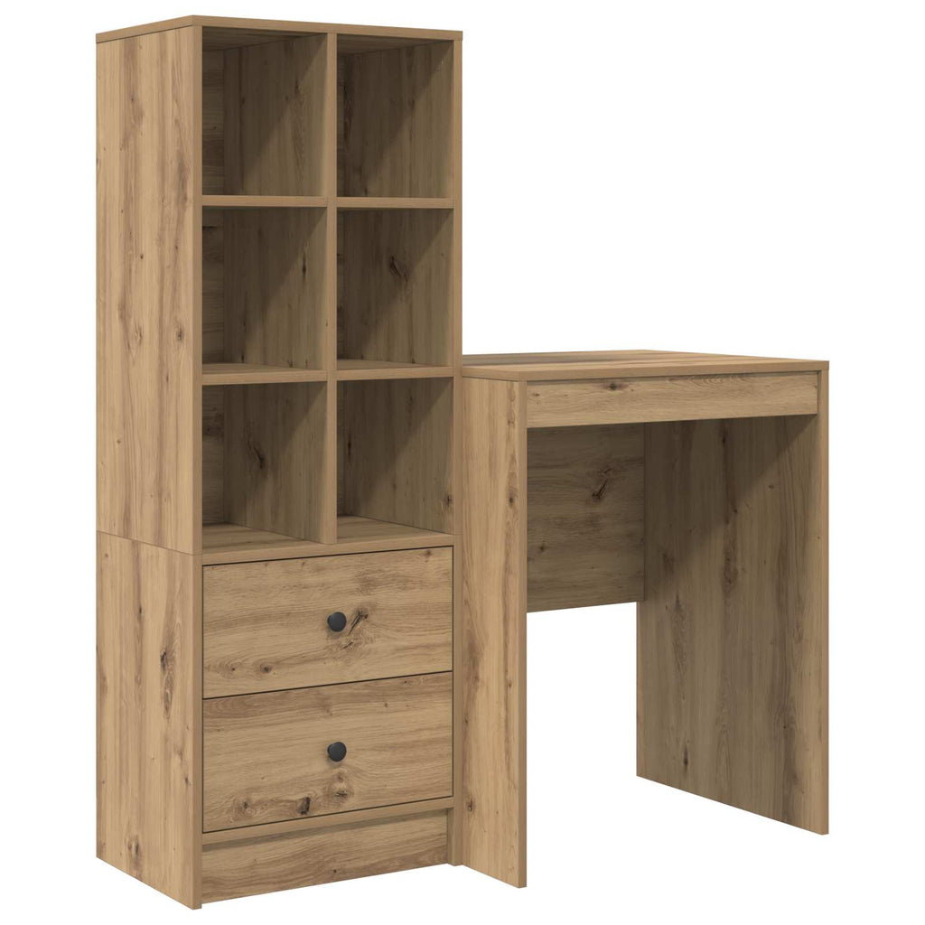 Scrivania con cassetto con lo scaffale 2 pcs Rovere artigianale