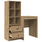 Scrivania con cassetto con lo scaffale 2 pcs Rovere artigianale