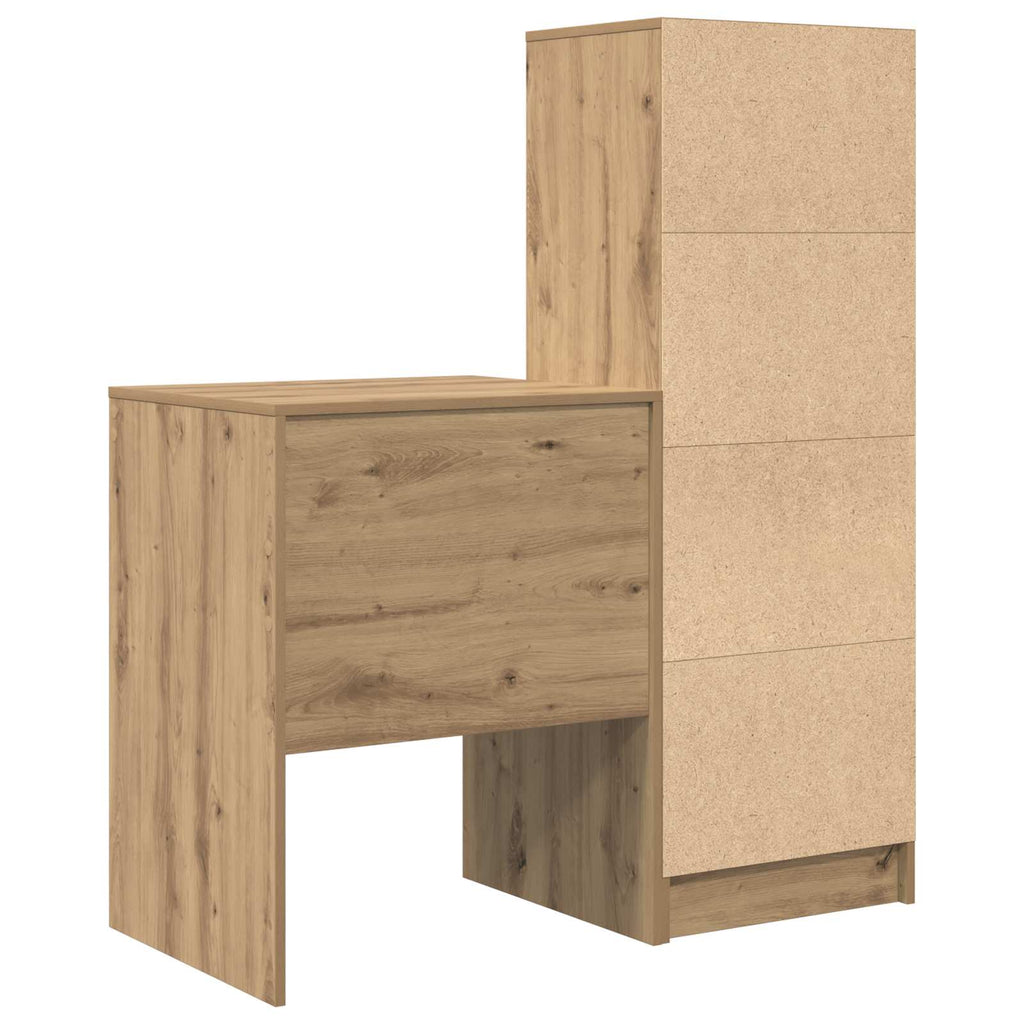 Scrivania con cassetto con lo scaffale 2 pcs Rovere artigianale