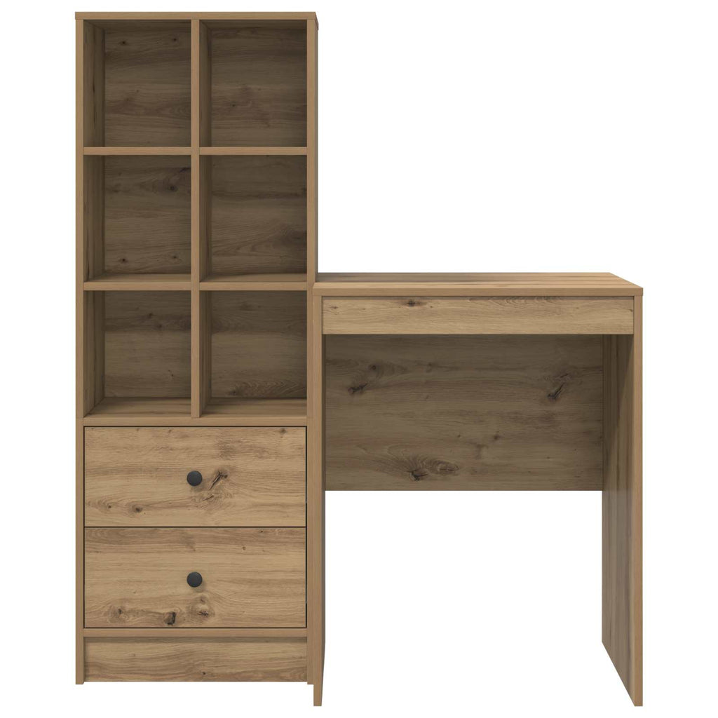 Scrivania con cassetto con lo scaffale 2 pcs Rovere artigianale