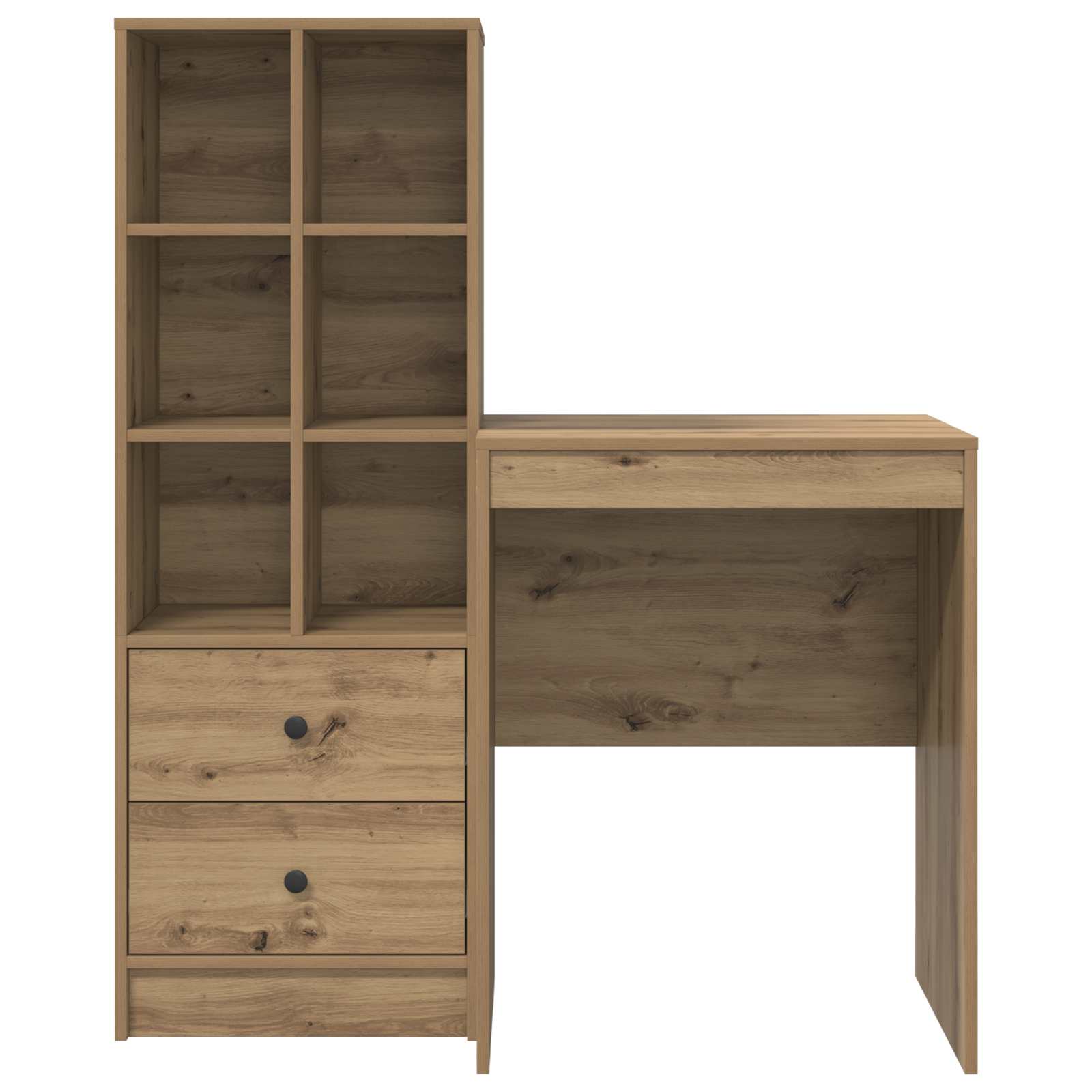 Scrivania con cassetto con lo scaffale 2 pcs Rovere artigianale