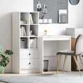 Scrivania con cassetto con lo scaffale 2 pcs Bianco