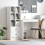 Scrivania con cassetto con lo scaffale 2 pcs Bianco