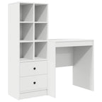 Scrivania con cassetto con lo scaffale 2 pcs Bianco