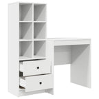 Scrivania con cassetto con lo scaffale 2 pcs Bianco