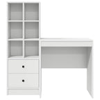 Scrivania con cassetto con lo scaffale 2 pcs Bianco