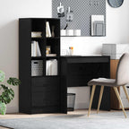 Scrivania con cassetto con lo scaffale 2 pcs Rovere Nero