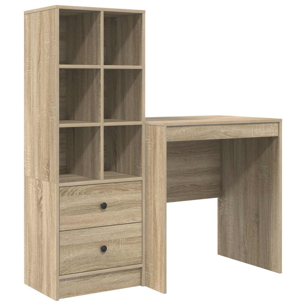 Scrivania con cassetto con lo scaffale 2 pcs Rovere Sonoma