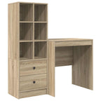 Scrivania con cassetto con lo scaffale 2 pcs Rovere Sonoma