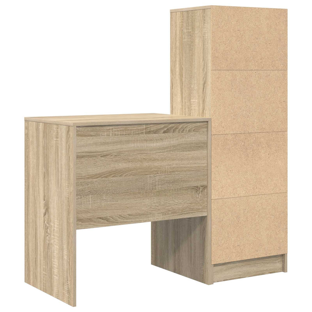 Scrivania con cassetto con lo scaffale 2 pcs Rovere Sonoma