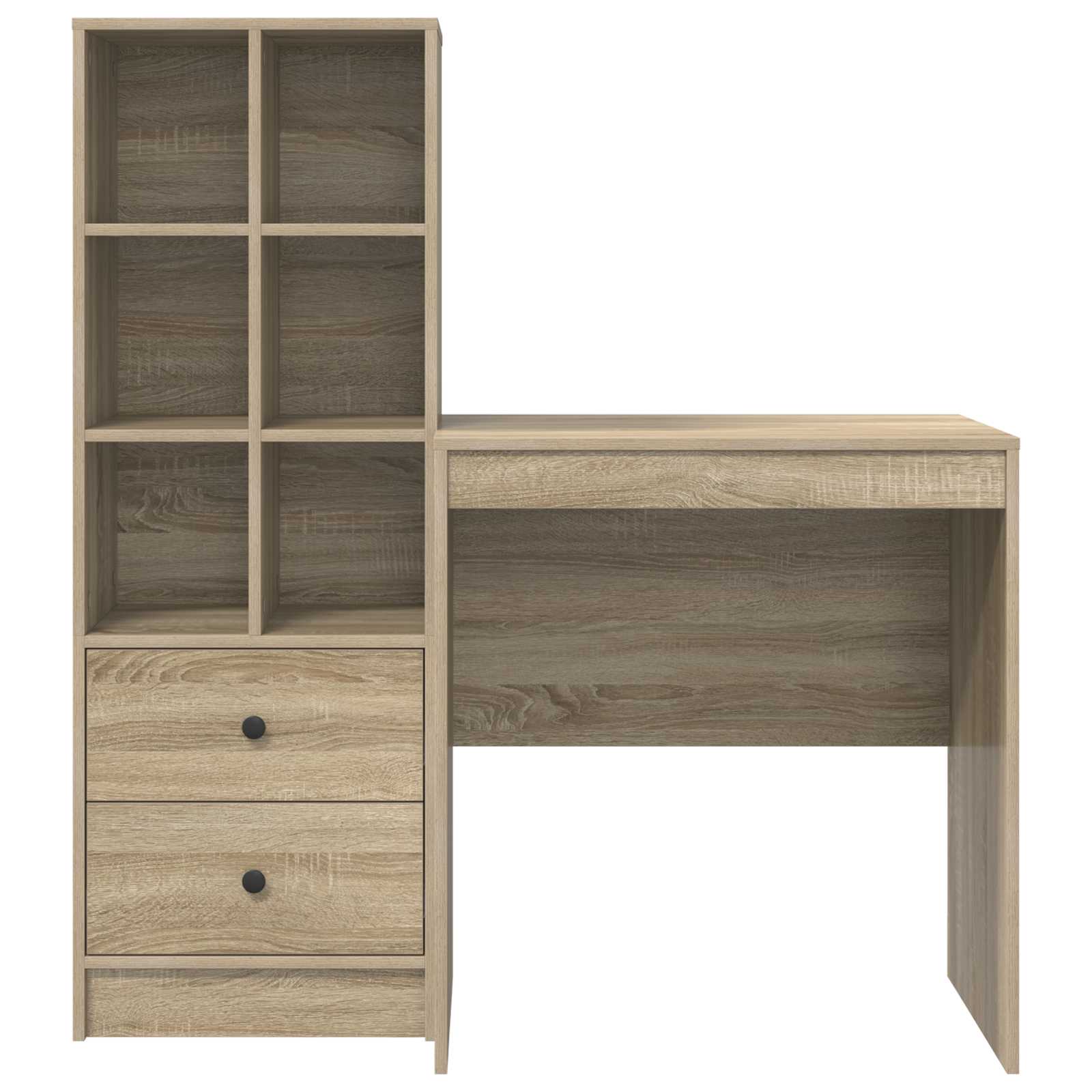 Scrivania con cassetto con lo scaffale 2 pcs Rovere Sonoma